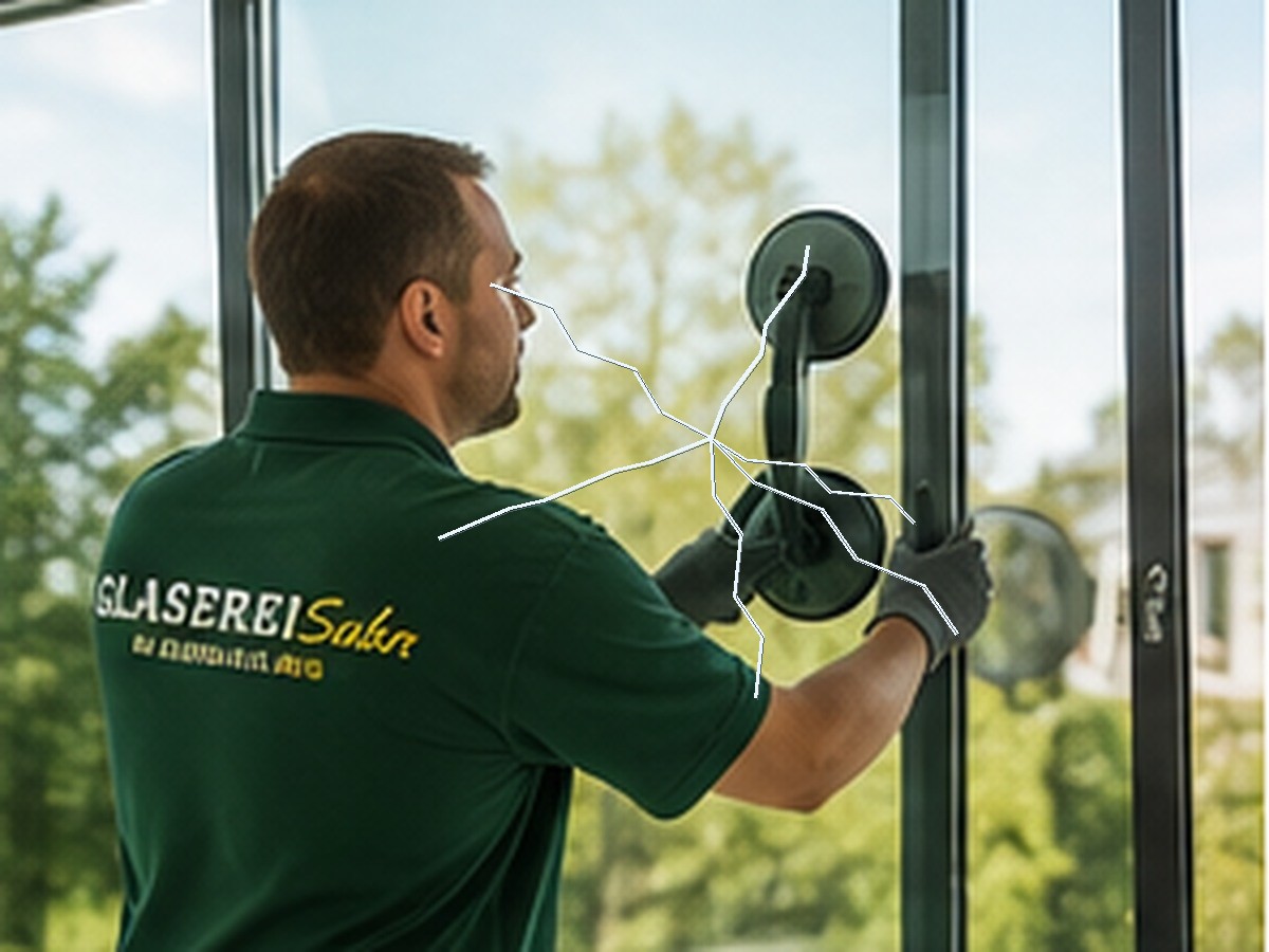Beschädigte Verglasung vor der Reparatur
